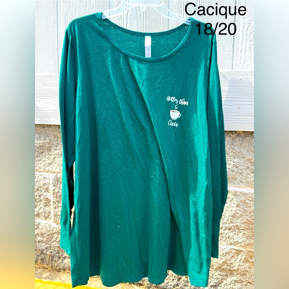 Cacique Teal Long Sleeve Tee